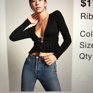 Tie front long sleeve